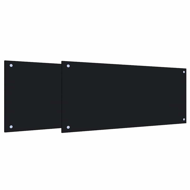 Load image into Gallery viewer, Vidaxl keuken spatscherm 2 pcs zwart 90 x 40 cm gehard glas
