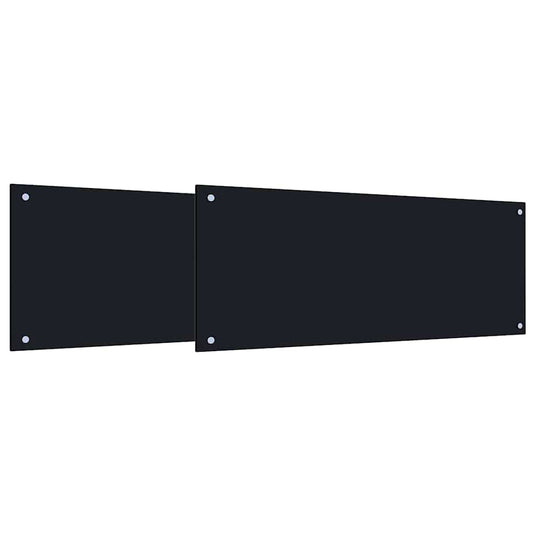 Vidaxl keuken spatscherm 2 pcs zwart 100 x 40 cm gehard glas