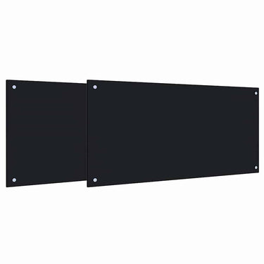 Vidaxl keuken spatscherm 2 pcs zwart 100 x 50 cm gehard glas