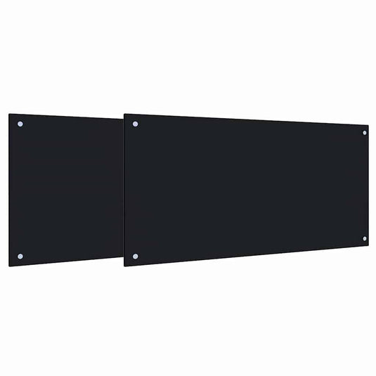 Vidaxl keuken spatscherm 2 pcs zwart 100 x 50 cm gehard glas