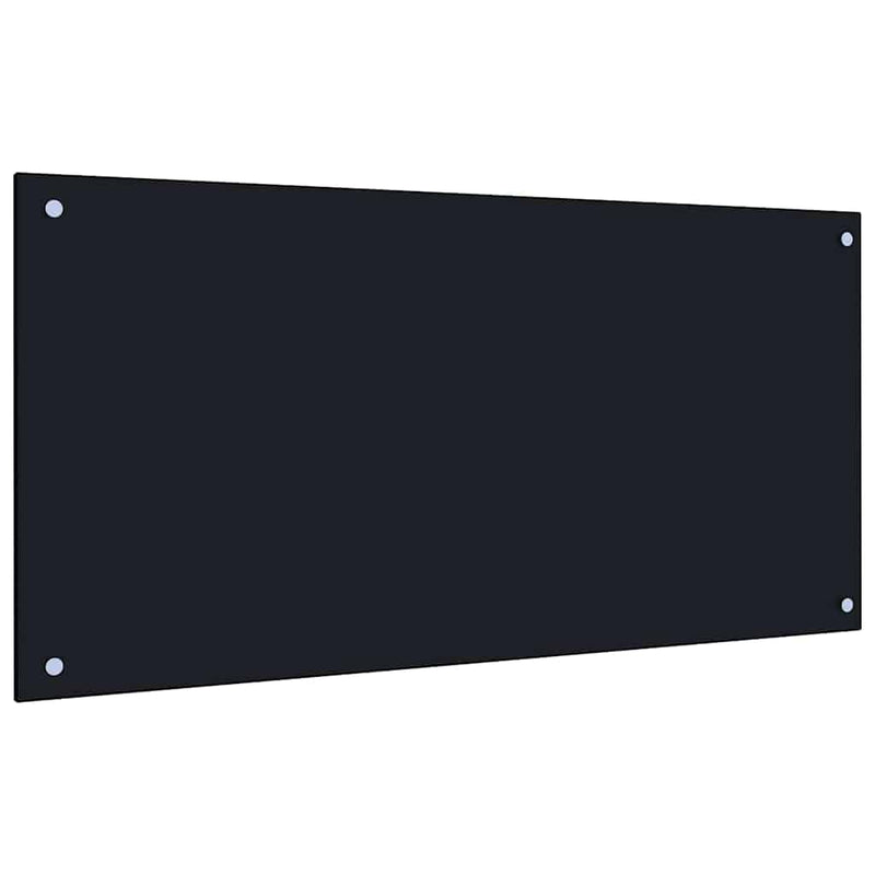 Load image into Gallery viewer, Vidaxl keuken spatscherm 2 pcs zwart 100 x 50 cm gehard glas
