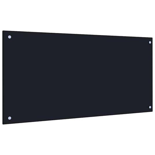 Vidaxl keuken spatscherm 2 pcs zwart 100 x 50 cm gehard glas