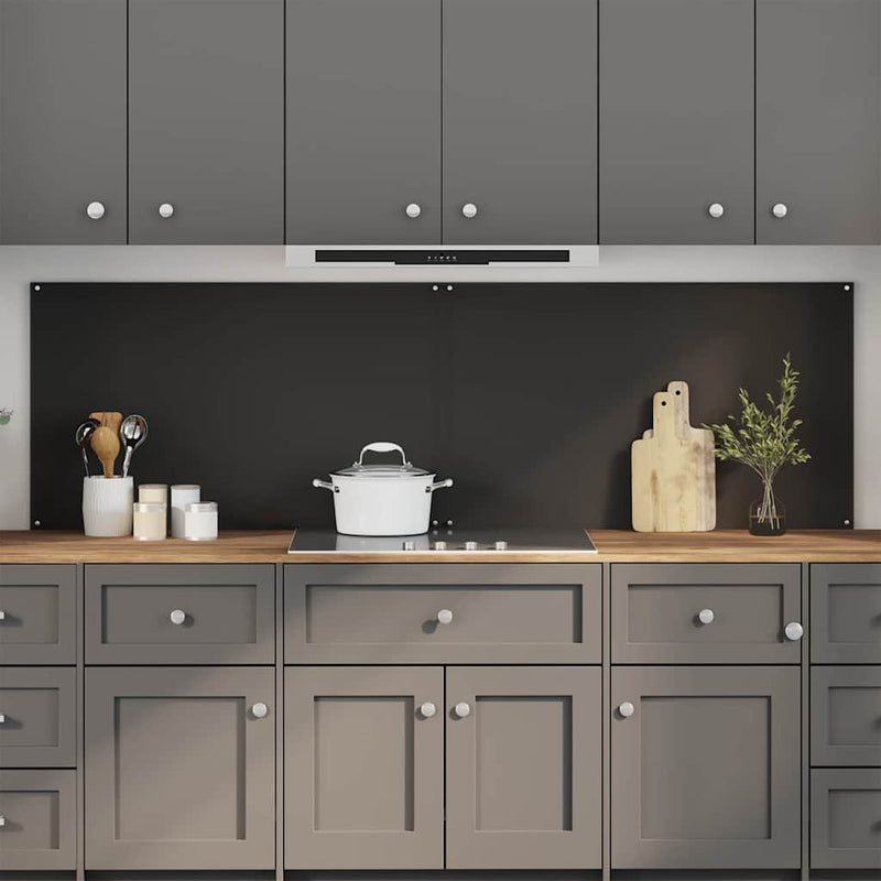 Load image into Gallery viewer, Vidaxl keuken spatscherm 2 pcs zwart 100 x 60 cm gehard glas
