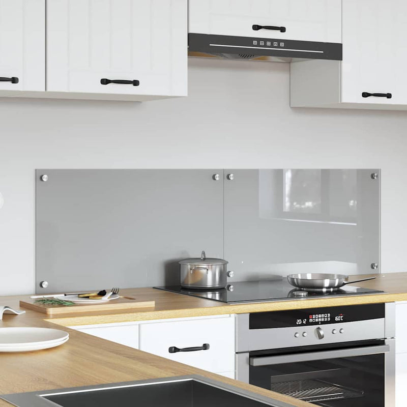 Load image into Gallery viewer, Vidaxl keuken spatscherm 2 pcs lichtgrijs 70 x 40 cm gehard glas
