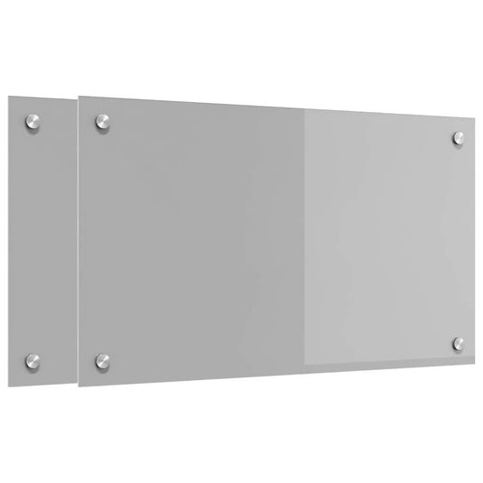 Vidaxl keuken spatscherm 2 pcs lichtgrijs 70 x 40 cm gehard glas