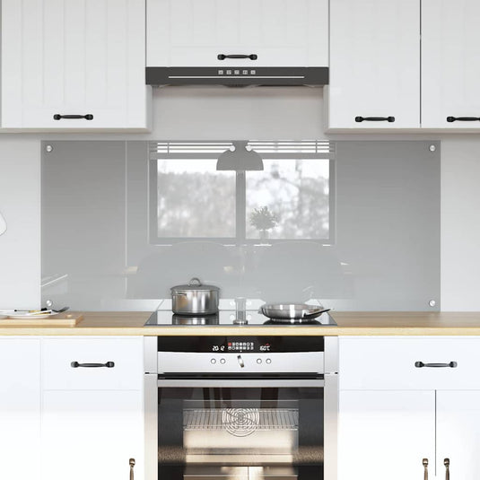 Vidaxl keuken spatscherm 2 pcs lichtgrijs 70 x 60 cm gehard glas