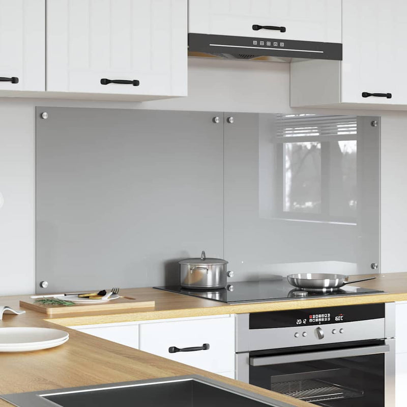 Load image into Gallery viewer, Vidaxl keuken spatscherm 2 pcs lichtgrijs 70 x 60 cm gehard glas

