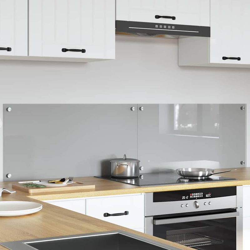 Load image into Gallery viewer, Vidaxl keuken spatscherm 2 pcs lichtgrijs 80 x 40 cm gehard glas
