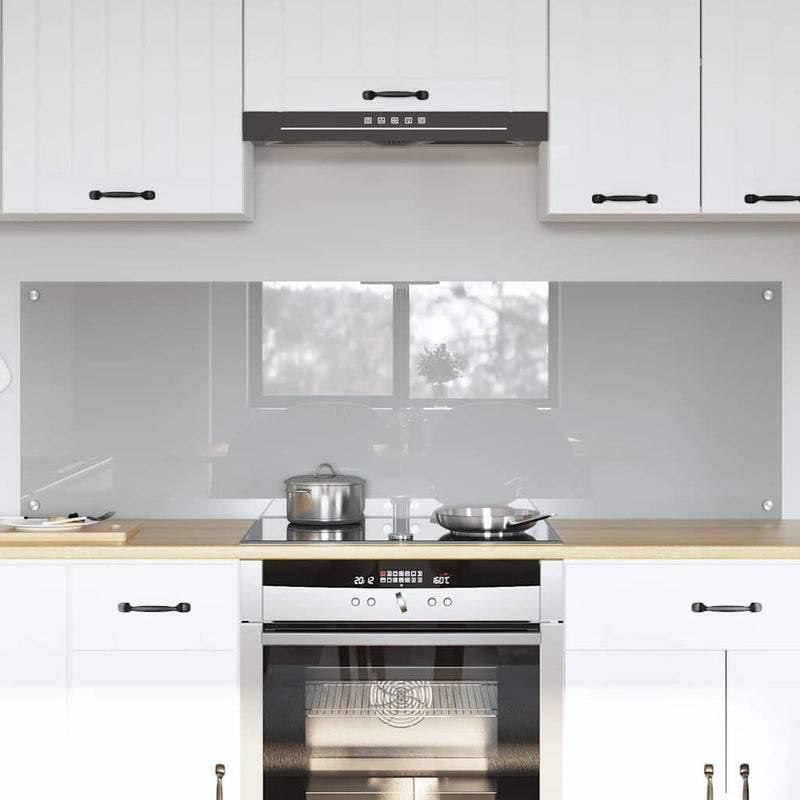 Load image into Gallery viewer, Vidaxl keuken spatscherm 2 pcs lichtgrijs 80 x 50 cm gehard glas
