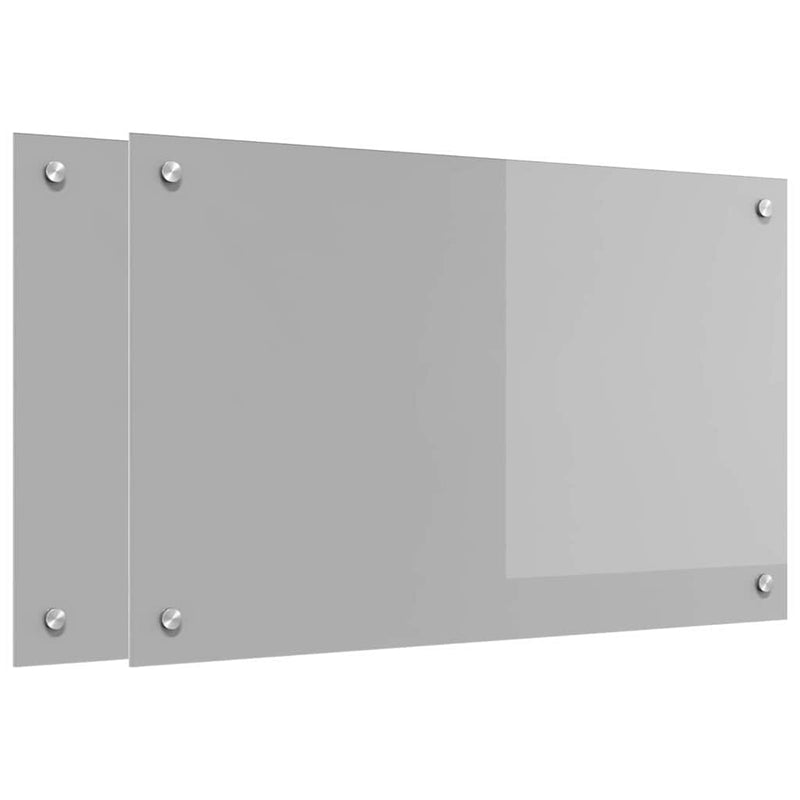 Load image into Gallery viewer, Vidaxl keuken spatscherm 2 pcs lichtgrijs 80 x 50 cm gehard glas
