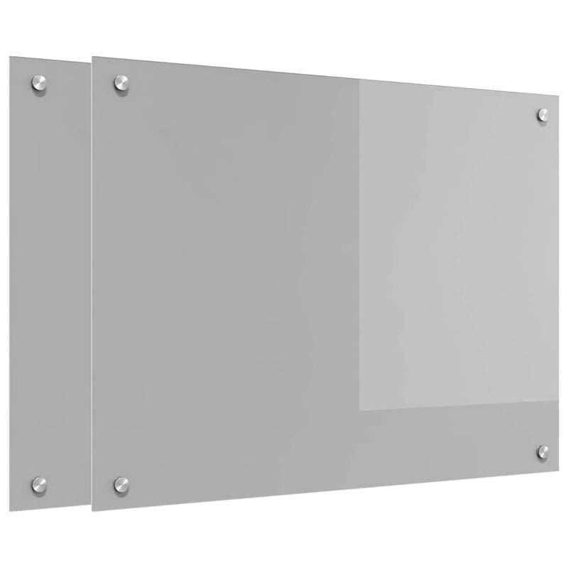Load image into Gallery viewer, Vidaxl keuken spatscherm 2 pcs lichtgrijs 80 x 60 cm gehard glas
