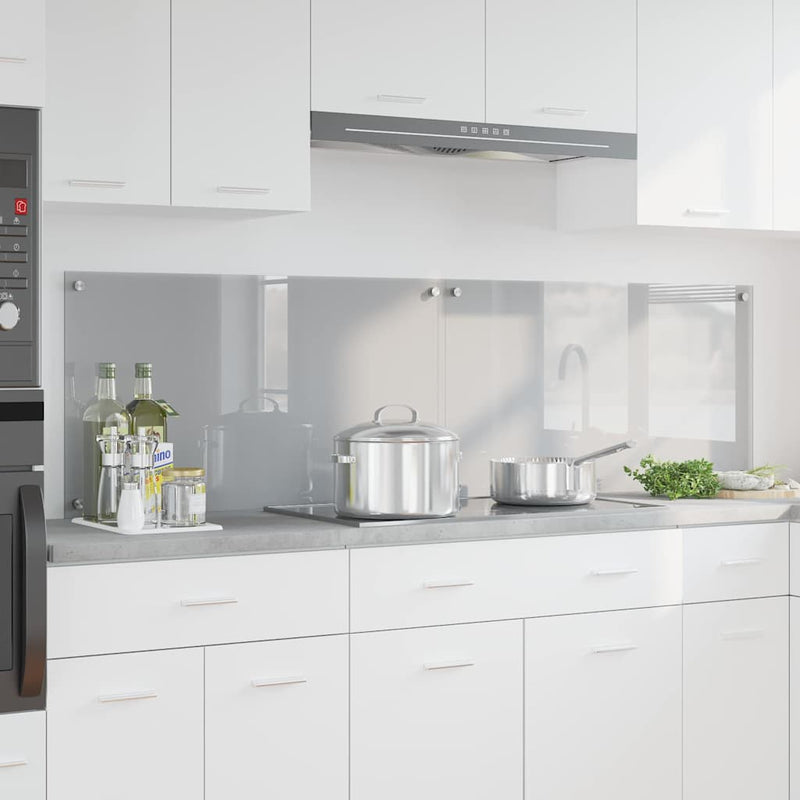 Load image into Gallery viewer, Vidaxl keuken spatscherm 2 pcs lichtgrijs 90 x 50 cm gehard glas
