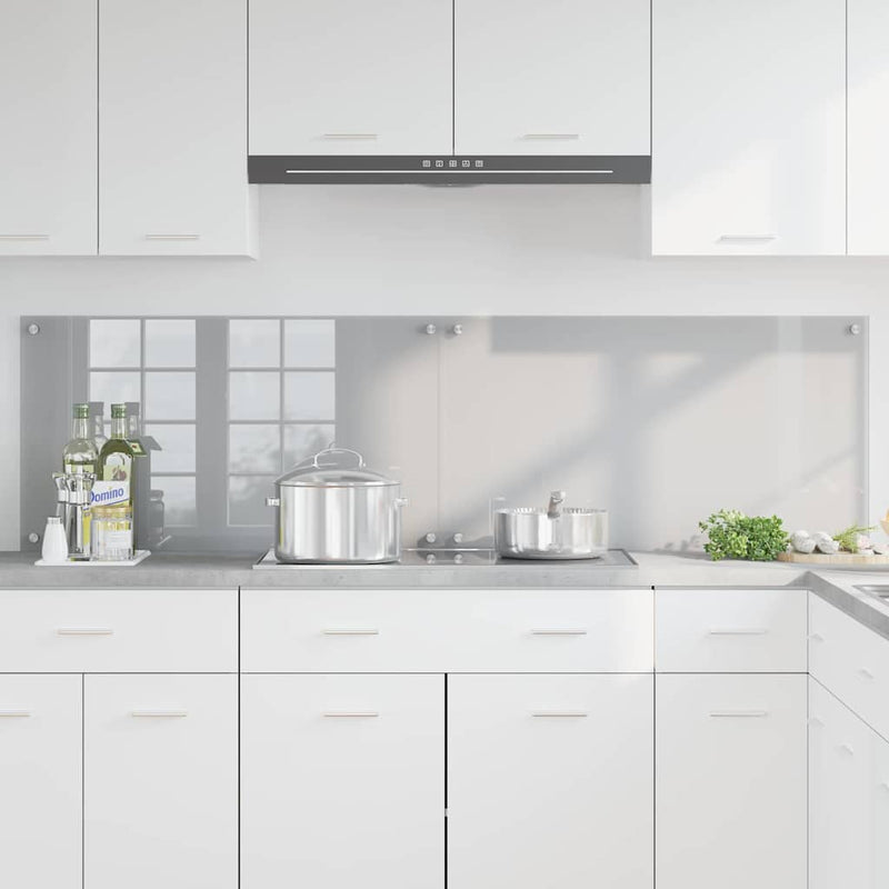 Load image into Gallery viewer, Vidaxl keuken spatscherm 2 pcs lichtgrijs 90 x 50 cm gehard glas
