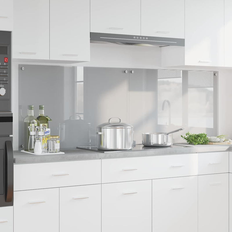 Load image into Gallery viewer, Vidaxl keuken spatscherm 2 pcs lichtgrijs 90 x 60 cm gehard glas

