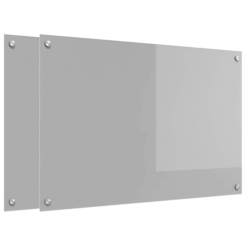Load image into Gallery viewer, Vidaxl keuken spatscherm 2 pcs lichtgrijs 90 x 60 cm gehard glas
