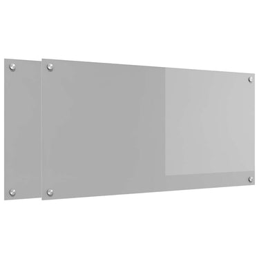 Vidaxl keuken spatscherm 2 pcs lichtgrijs 100 x 50 cm gehard glas