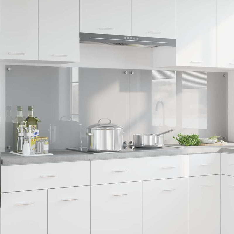 Load image into Gallery viewer, Vidaxl keuken spatscherm 2 pcs lichtgrijs 100 x 60 cm gehard glas

