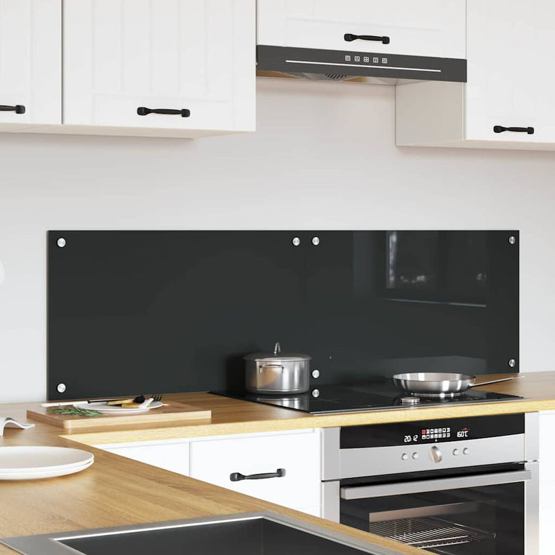 Load image into Gallery viewer, Vidaxl keuken spatscherm 2 pcs donkergrijs 70 x 40 cm gehard glas
