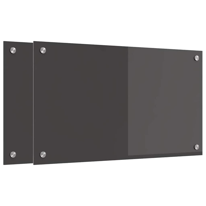 Load image into Gallery viewer, Vidaxl keuken spatscherm 2 pcs donkergrijs 70 x 40 cm gehard glas
