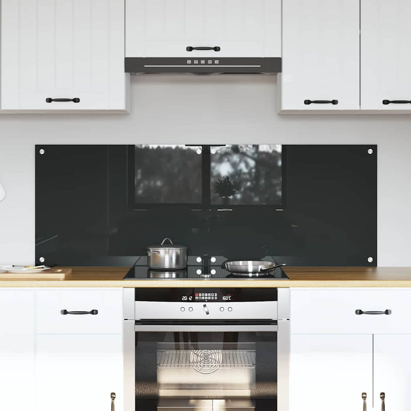 Load image into Gallery viewer, Vidaxl keuken spatscherm 2 pcs donkergrijs 70 x 50 cm gehard glas
