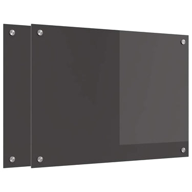 Vidaxl keuken spatscherm 2 pcs donkergrijs 70 x 50 cm gehard glas