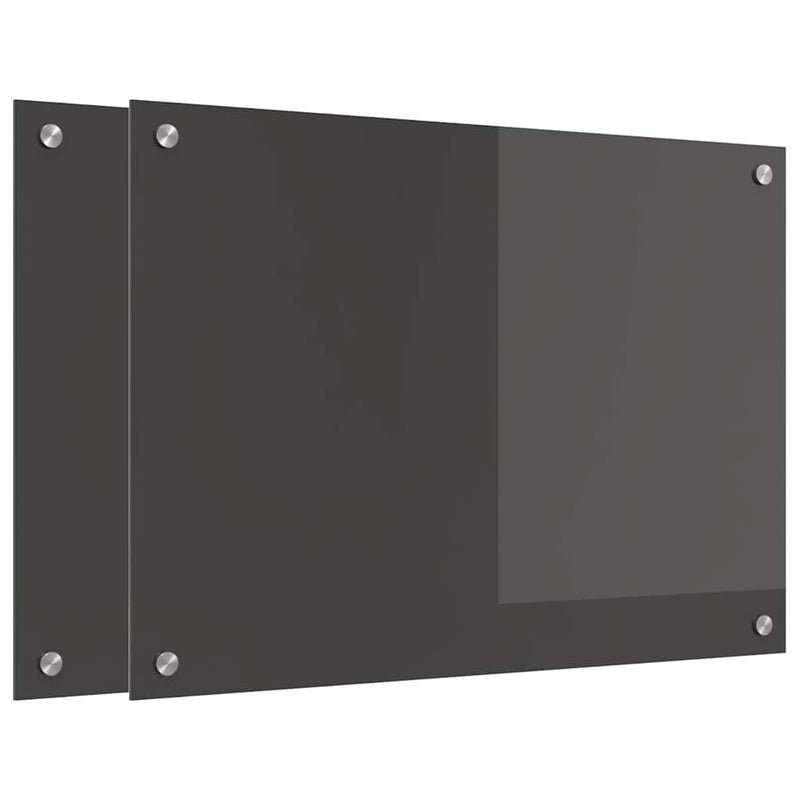 Load image into Gallery viewer, Vidaxl keuken spatscherm 2 pcs donkergrijs 70 x 50 cm gehard glas

