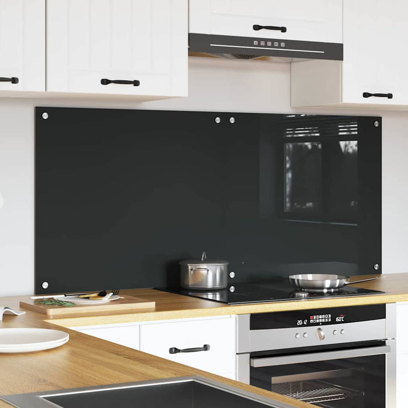 Load image into Gallery viewer, Vidaxl keuken spatscherm 2 pcs donkergrijs 70 x 60 cm gehard glas
