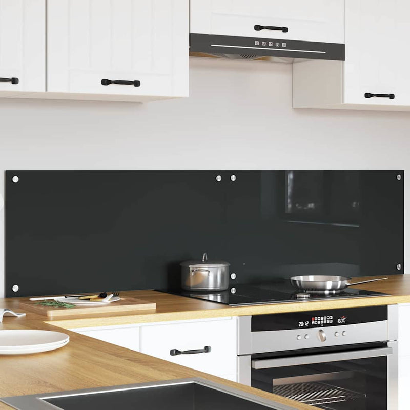 Load image into Gallery viewer, Vidaxl keuken spatscherm 2 pcs donkergrijs 80 x 40 cm gehard glas
