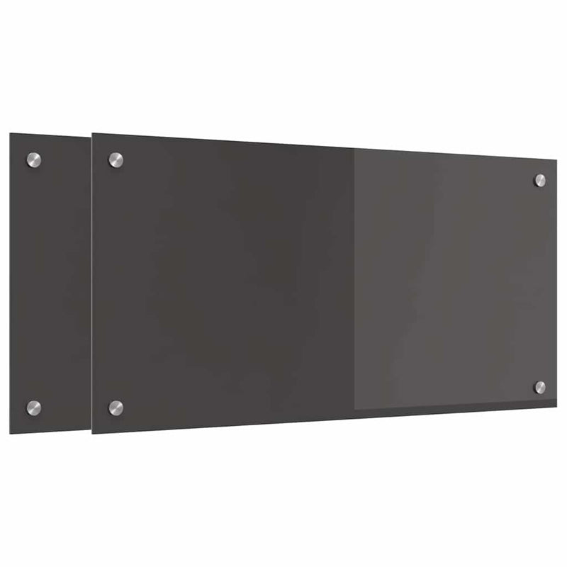 Load image into Gallery viewer, Vidaxl keuken spatscherm 2 pcs donkergrijs 80 x 40 cm gehard glas
