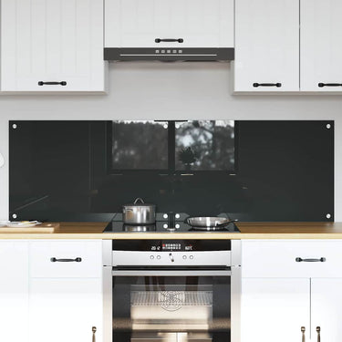 Vidaxl keuken spatscherm 2 pcs donkergrijs 80 x 50 cm gehard glas