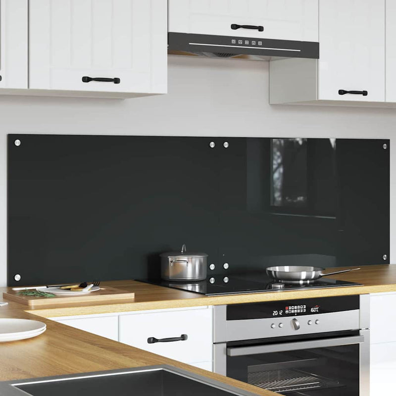 Load image into Gallery viewer, Vidaxl keuken spatscherm 2 pcs donkergrijs 80 x 50 cm gehard glas
