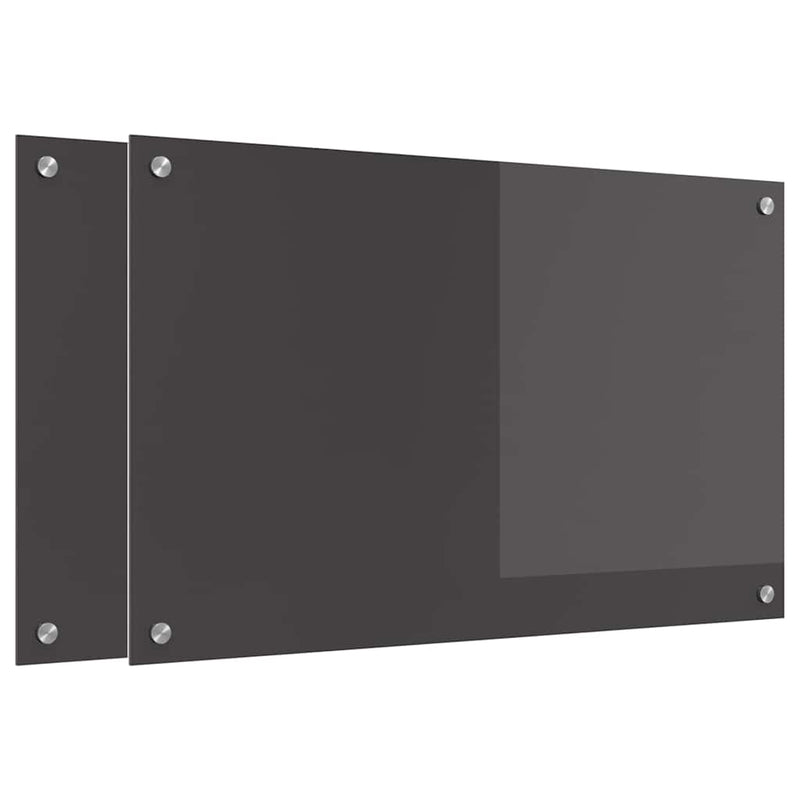 Load image into Gallery viewer, Vidaxl keuken spatscherm 2 pcs donkergrijs 80 x 50 cm gehard glas
