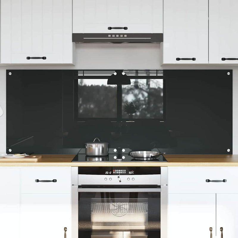 Load image into Gallery viewer, Vidaxl keuken spatscherm 2 pcs donkergrijs 80 x 60 cm gehard glas
