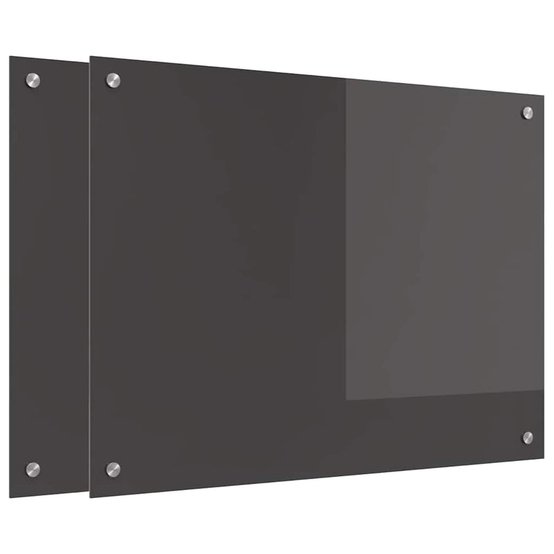 Load image into Gallery viewer, Vidaxl keuken spatscherm 2 pcs donkergrijs 80 x 60 cm gehard glas
