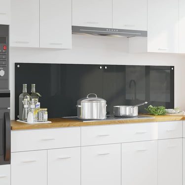 Vidaxl keuken spatscherm 2 pcs donkergrijs 90 x 50 cm gehard glas