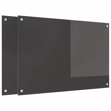 Vidaxl keuken spatscherm 2 pcs donkergrijs 90 x 60 cm gehard glas
