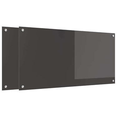 Vidaxl keuken spatscherm 2 pcs donkergrijs 100 x 50 cm gehard glas