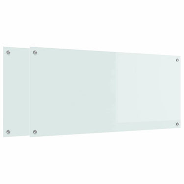 Vidaxl keuken spatscherm 2 pcs wit 110 x 50 cm gehard glas