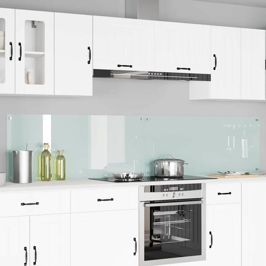 Vidaxl keuken spatscherm 2 pcs wit 120 x 50 cm gehard glas