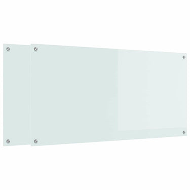 Vidaxl keuken spatscherm 2 pcs wit 120 x 60 cm gehard glas