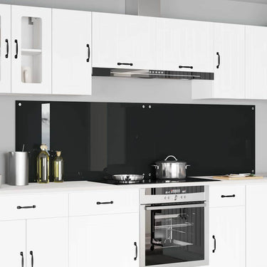 Vidaxl keuken spatscherm 2 pcs zwart 110 x 60 cm gehard glas