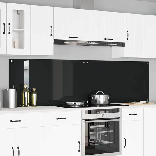 Vidaxl keuken spatscherm 2 pcs zwart 110 x 60 cm gehard glas