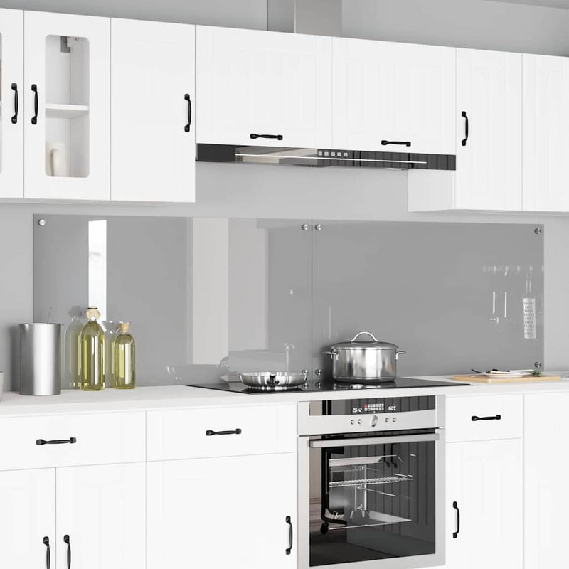 Load image into Gallery viewer, Vidaxl keuken spatscherm 2 pcs lichtgrijs 110 x 60 cm gehard glas
