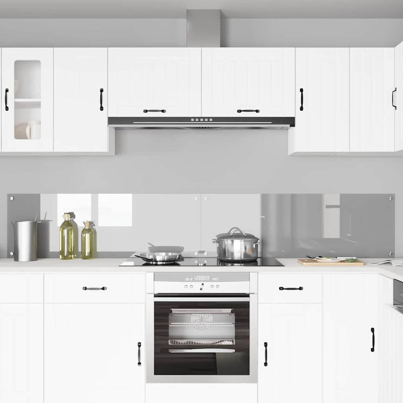 Load image into Gallery viewer, Vidaxl keuken spatscherm 2 pcs lichtgrijs 120 x 40 cm gehard glas
