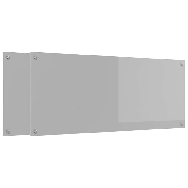 Load image into Gallery viewer, Vidaxl keuken spatscherm 2 pcs lichtgrijs 120 x 50 cm gehard glas
