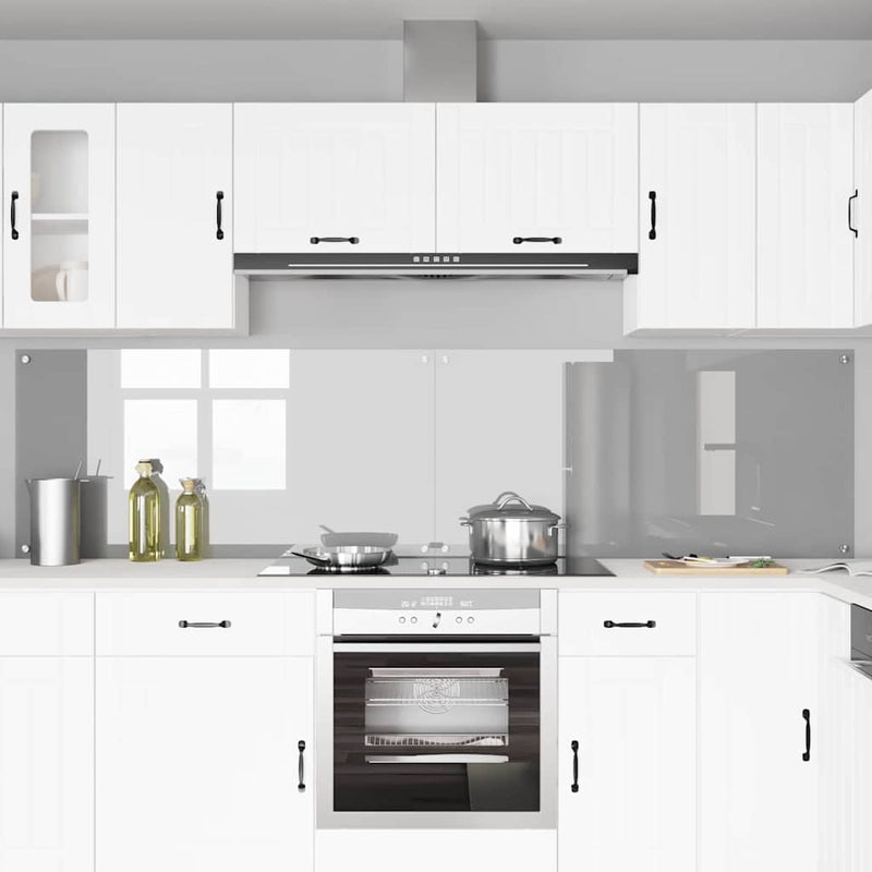 Load image into Gallery viewer, Vidaxl keuken spatscherm 2 pcs lichtgrijs 120 x 60 cm gehard glas
