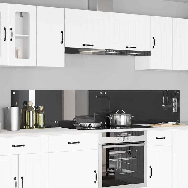 Load image into Gallery viewer, Vidaxl keuken spatscherm 2 pcs donkergrijs 110 x 40 cm gehard glas
