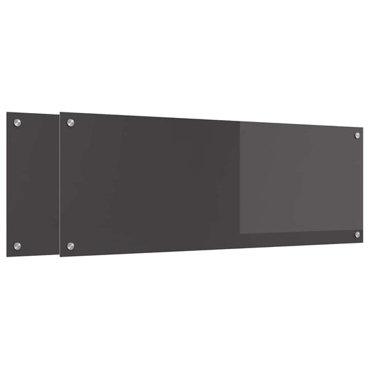 Vidaxl keuken spatscherm 2 pcs donkergrijs 110 x 40 cm gehard glas