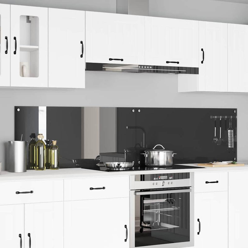 Load image into Gallery viewer, Vidaxl keuken spatscherm 2 pcs donkergrijs 110 x 50 cm gehard glas

