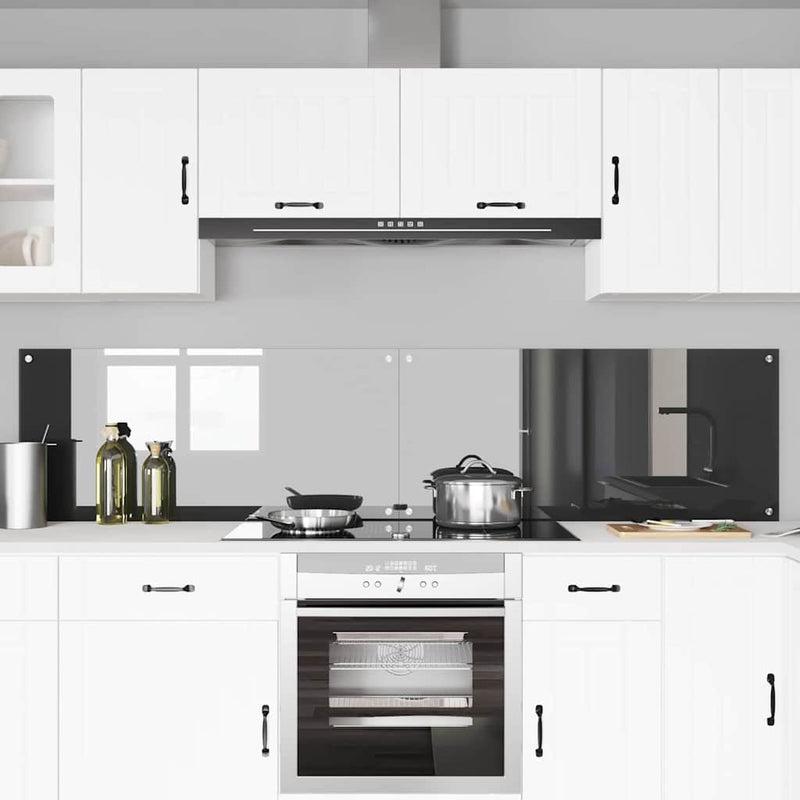 Load image into Gallery viewer, Vidaxl keuken spatscherm 2 pcs donkergrijs 110 x 50 cm gehard glas
